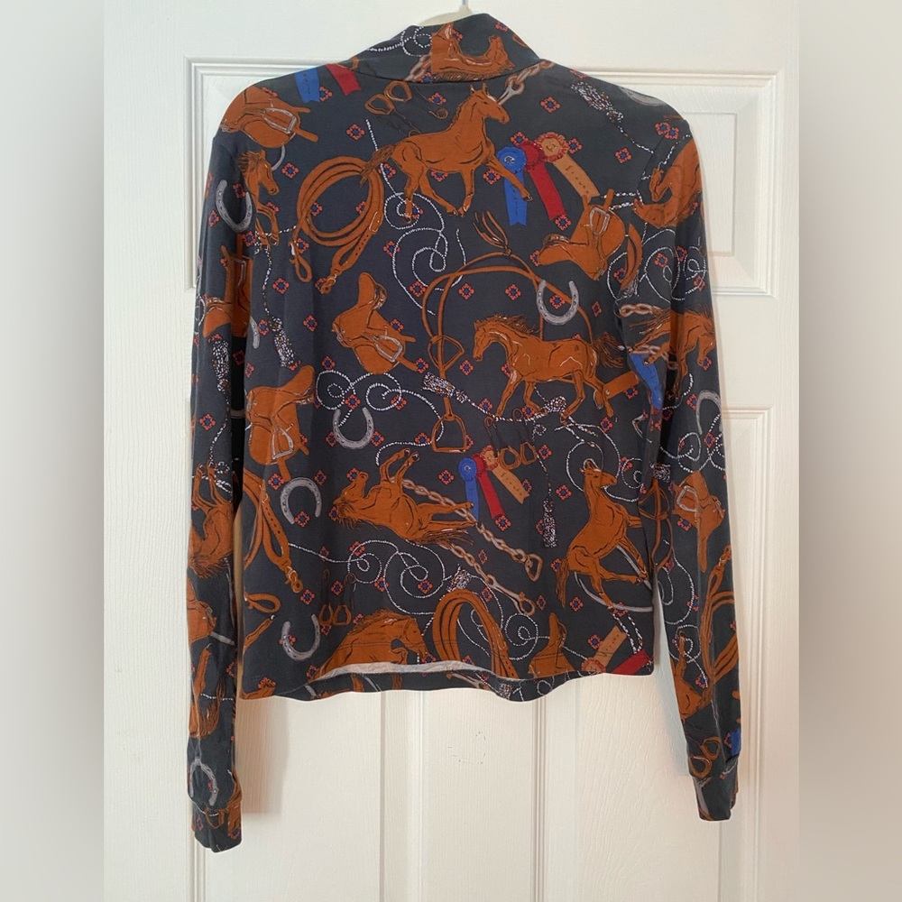 Anthropologie Horse and Horseshoe Print Top - Picture 4 of 4